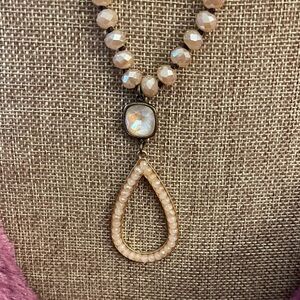 Pink Panache Elegant Pearl Teardrop Necklace